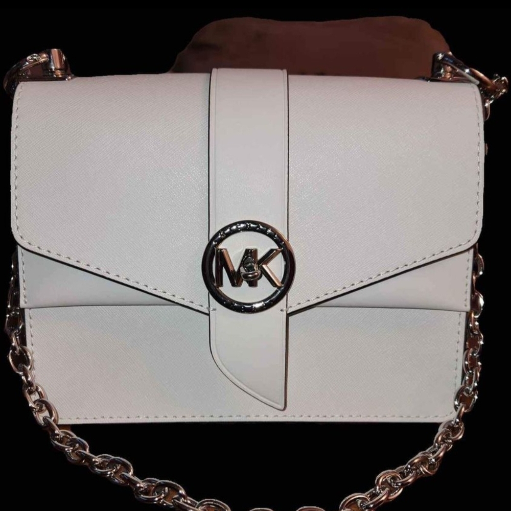 Michael Kors Cream Crossbody Bag with Chain Strap